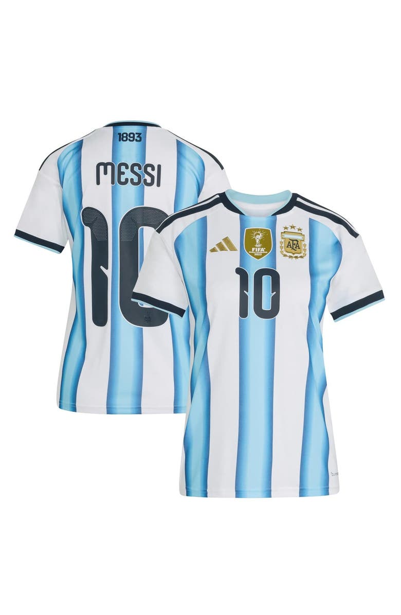 adidas Women's adidas Lionel Messi White Argentina National Team FIFA x World Cup 2026 Home Replica Jersey, Main, color, White