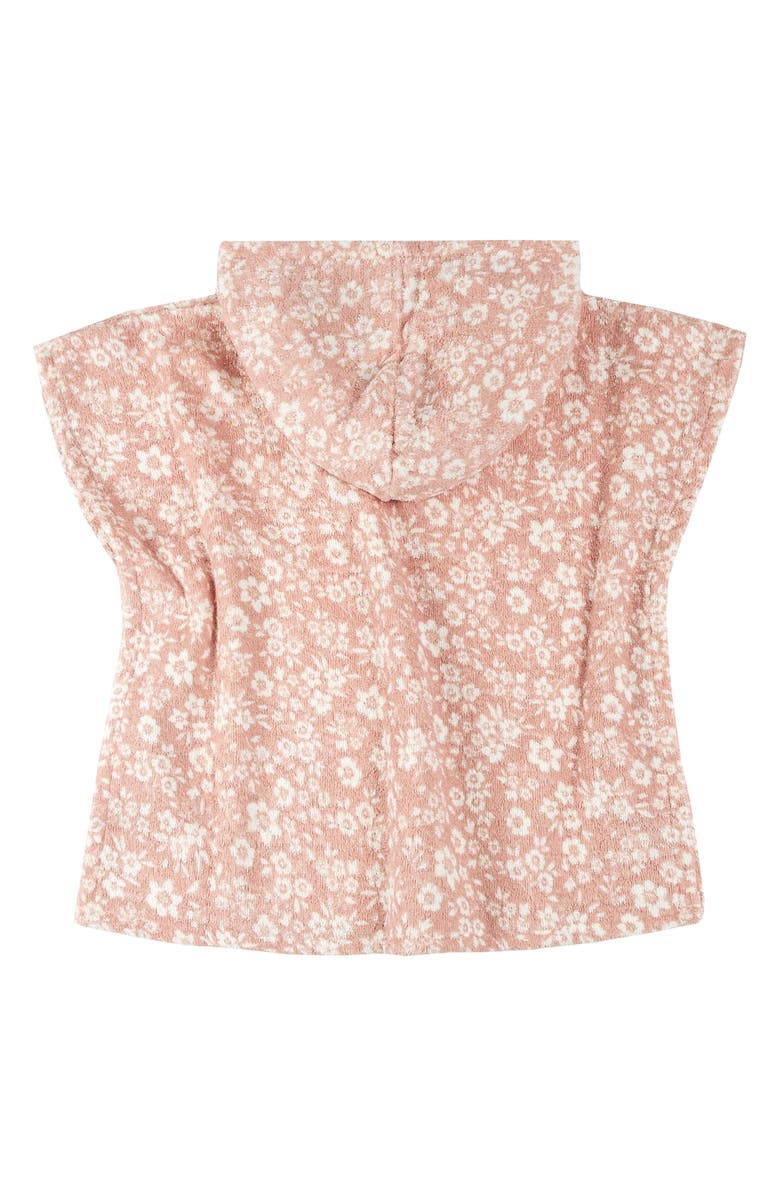 FIRSTS by Petit Lem Floral Organic Cotton Terry Hooded Cover-Up Poncho, Alternate, color,