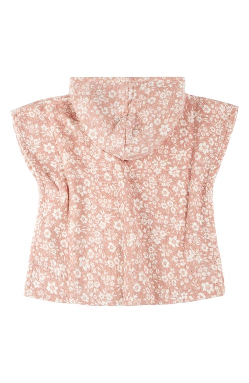 FIRSTS BY PETIT LEM FIRSTS BY PETIT LEM FLORAL ORGANIC COTTON TERRY HOODED COVER-UP PONCHO