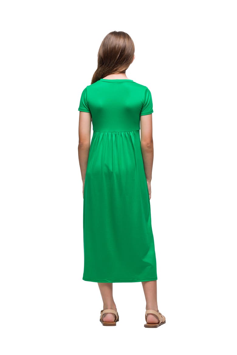 Short Sleeve Pleated Midi Dress, Alternate, color, Green