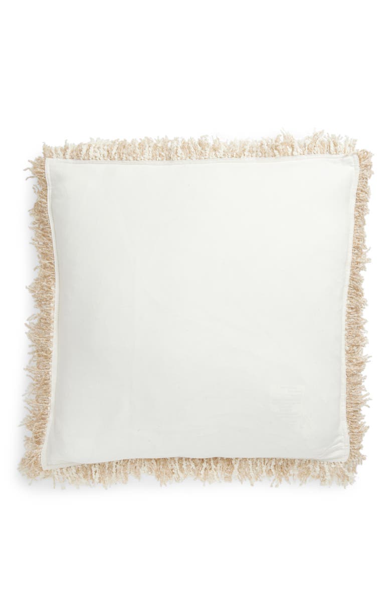 VCNY HOME Heathered Fringe Accent Pillow, Alternate, color, Beige