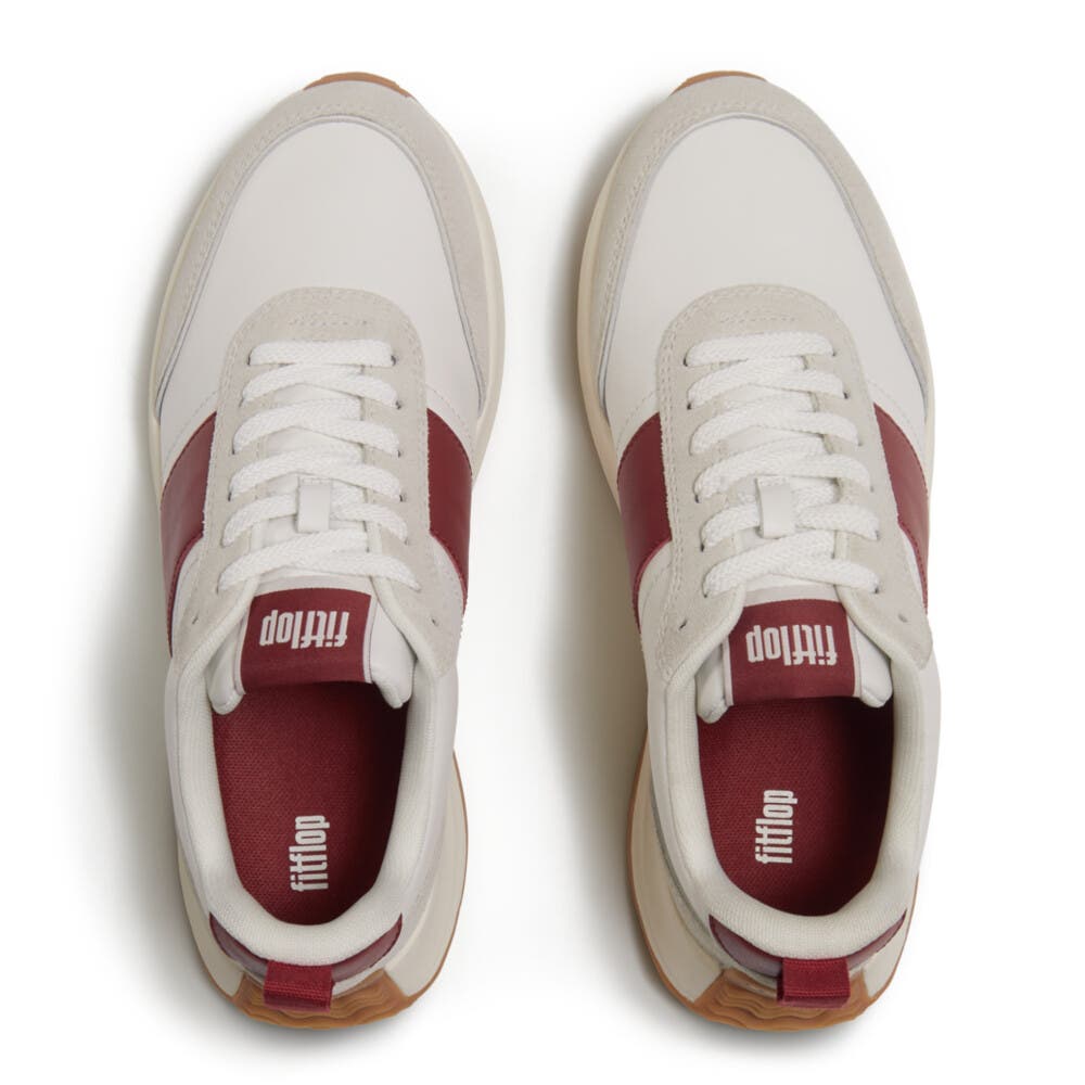 FitFlop F-Mode Flow Flatform Sneakers, Alternate, color, Urban White/Burnt Berry