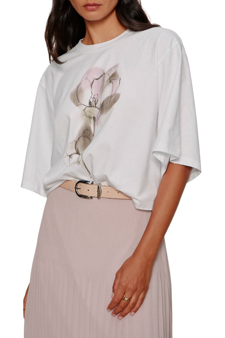 Belle Graphic T-Shirt, Alternate, color, WILDLINE BLOOMS WHITE