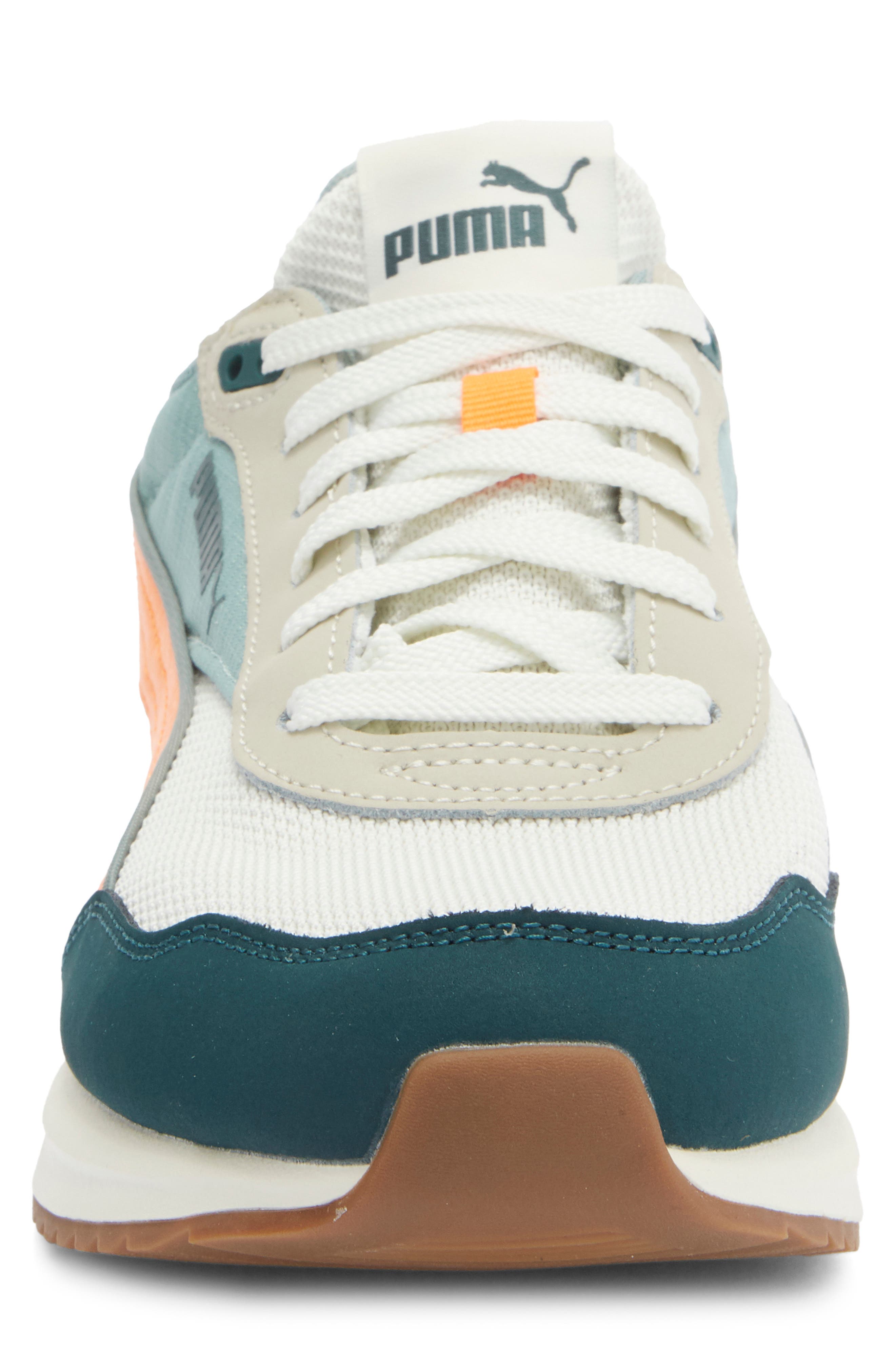 PUMA R78 Gravity Sneaker, Alternate, color, Vapor Gray/ Orange Glo/ Moss