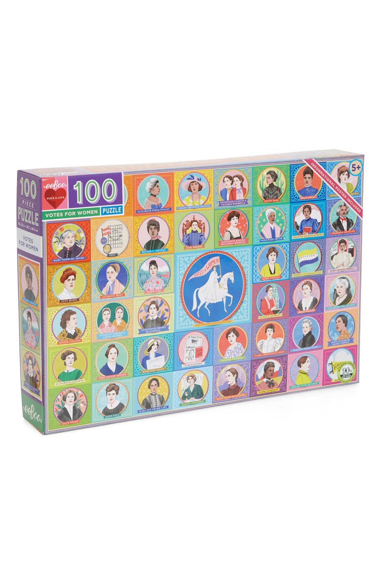 eeBoo Votes for Women 100-Piece Puzzle, Main, color, 