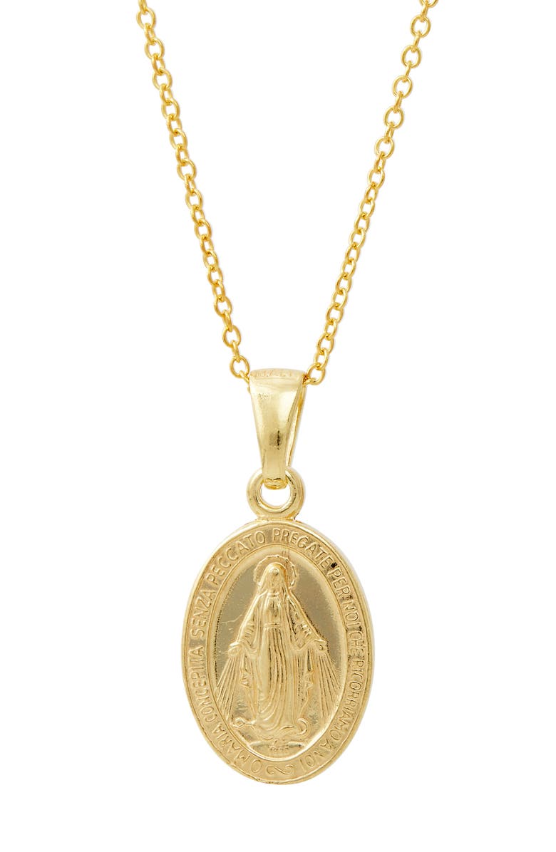 SAVVY CIE JEWELS Virgin Mary Pendant Necklace, Main, color, Yellow