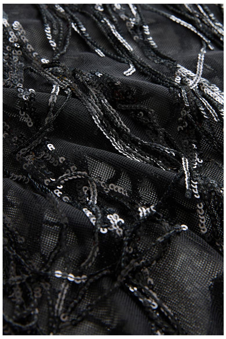 Sequin Tassel Top, Alternate, color, BLACK