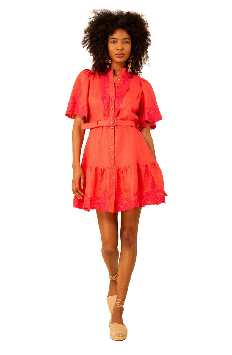 Hale Bob Haven Embroidered Linen Dress, Main, color, 