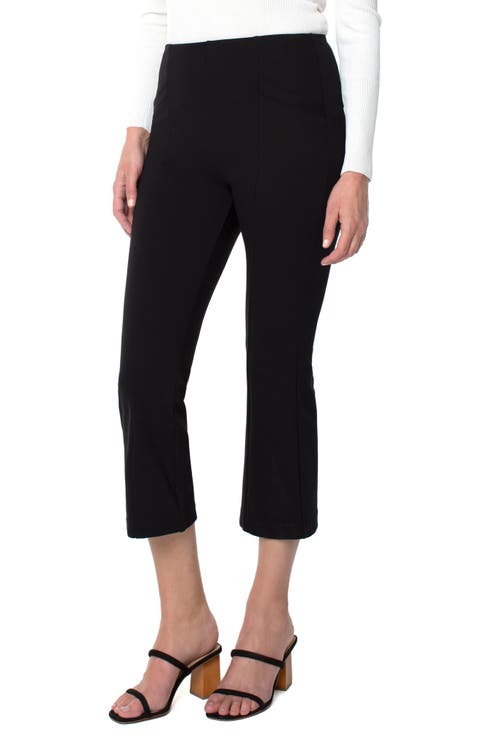 Vince Pintuck Crop Flare Cotton Blend Pants | Nordstromrack