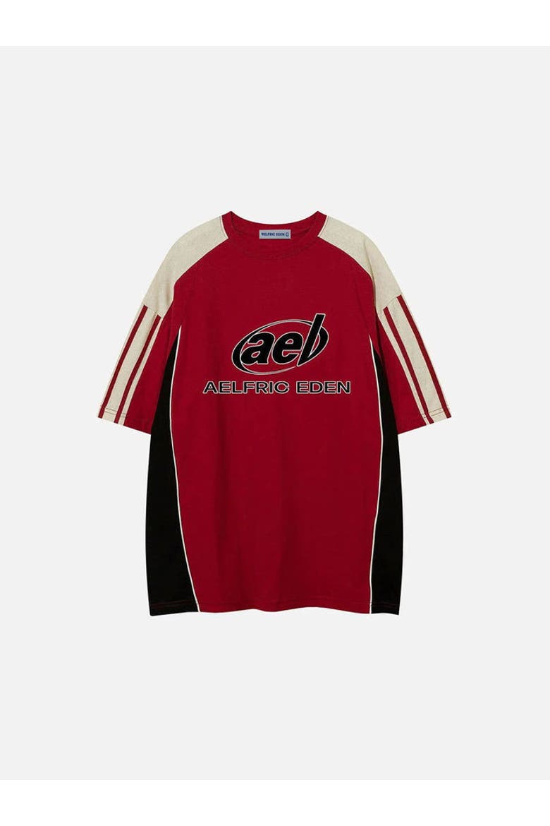 Color Block Speedway Tee, Main, color, Red