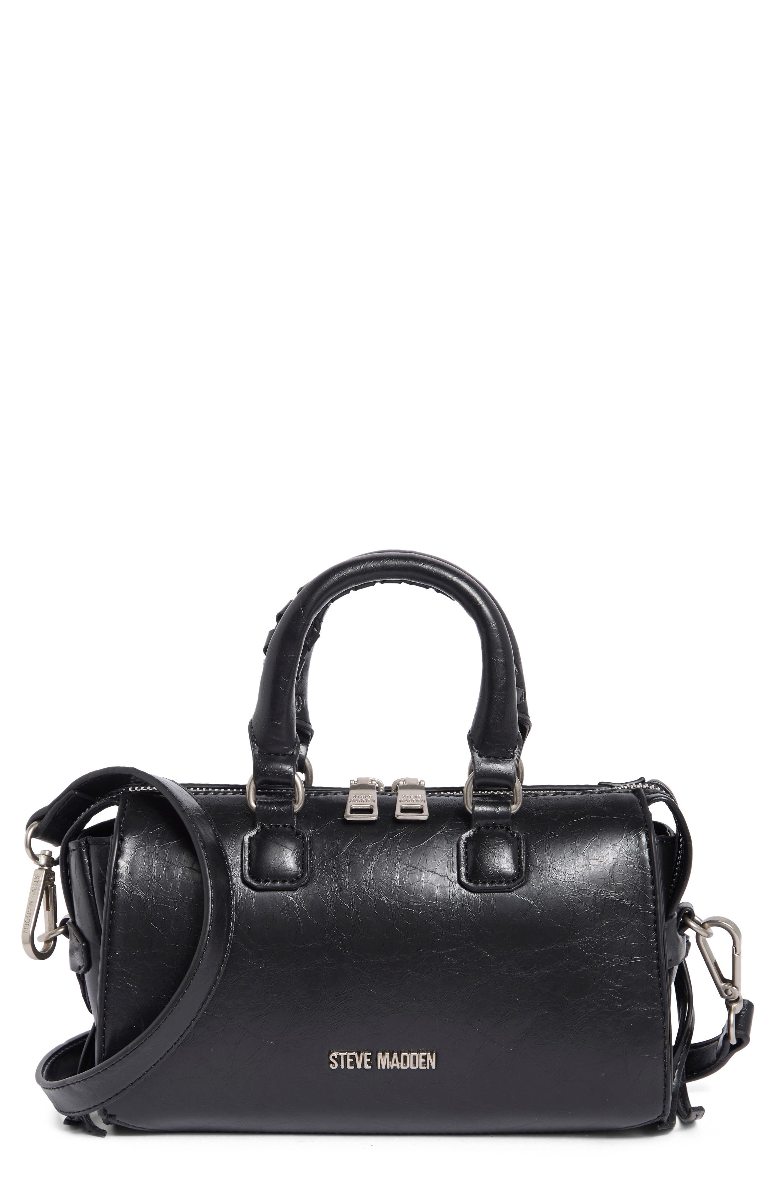 Bharp Faux Leather Crossbody Bag, Main, color, BLACK GLAZED PU