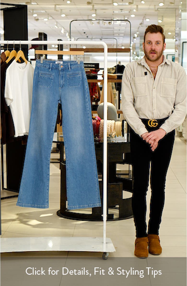 Leenah Patch Pocket Wide Leg Jeans, sales video thumbnail