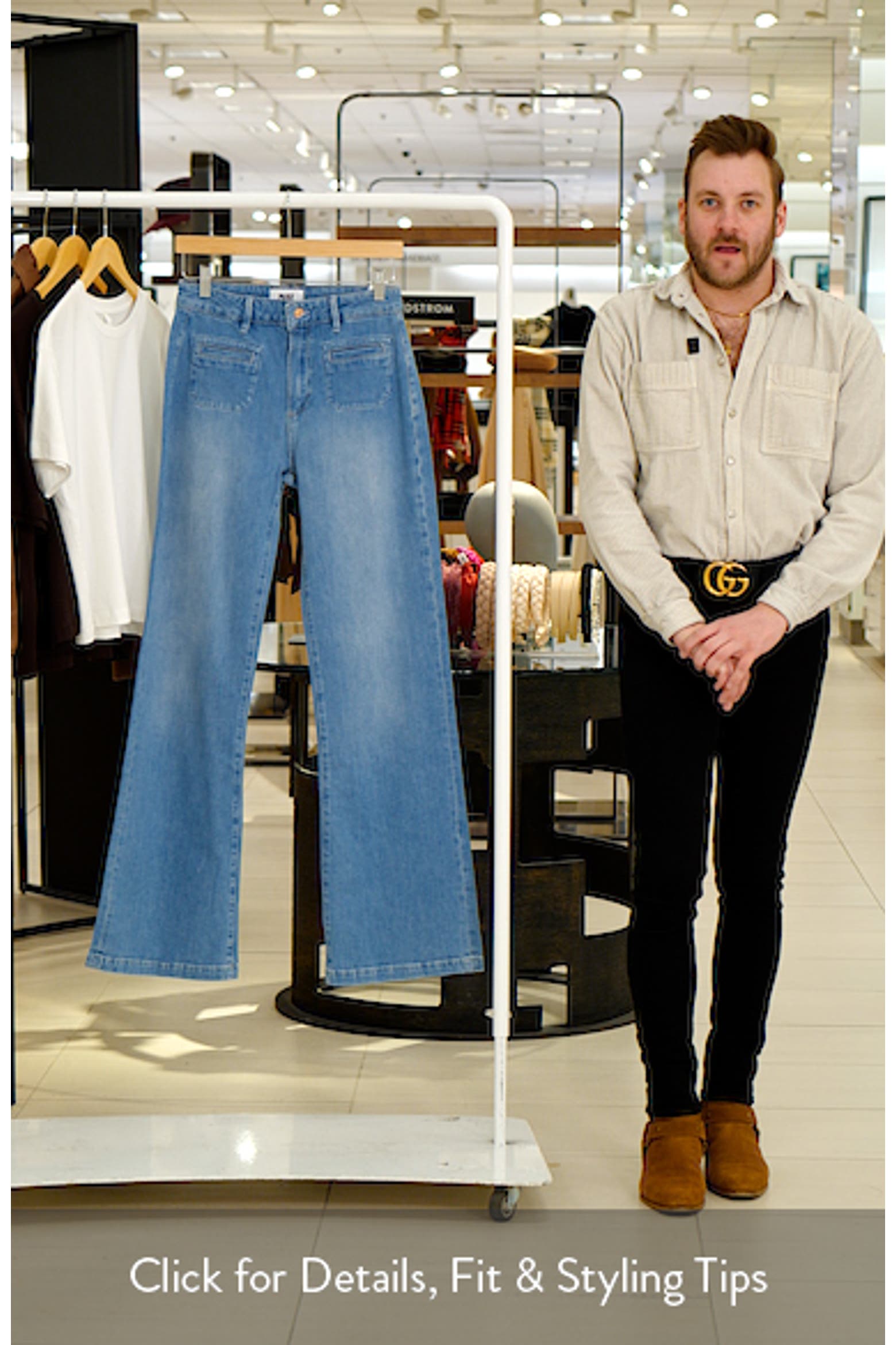 Paige Patching PAIGE Leenah Patch Pocket Wide Leg Jeans (Women) | Nordstromrack