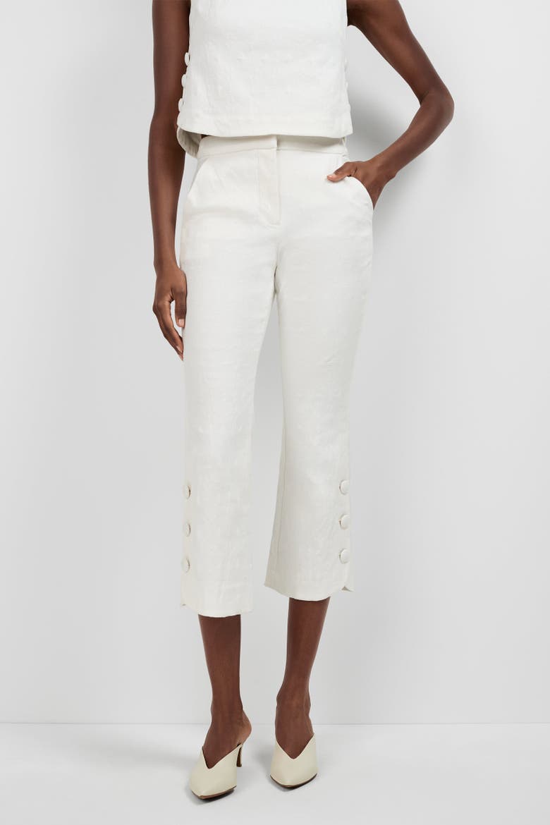 Tortona Button Hem Pants, Alternate, color, Whitewash