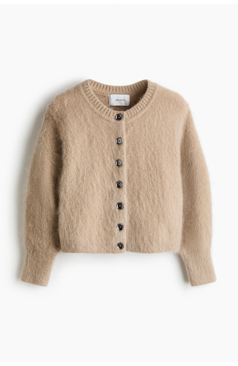 H&M Mohair-blend Cardigan, Main, color, Beige