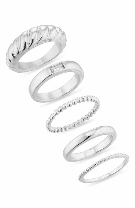 5-Pack Smooth and Textured Rings