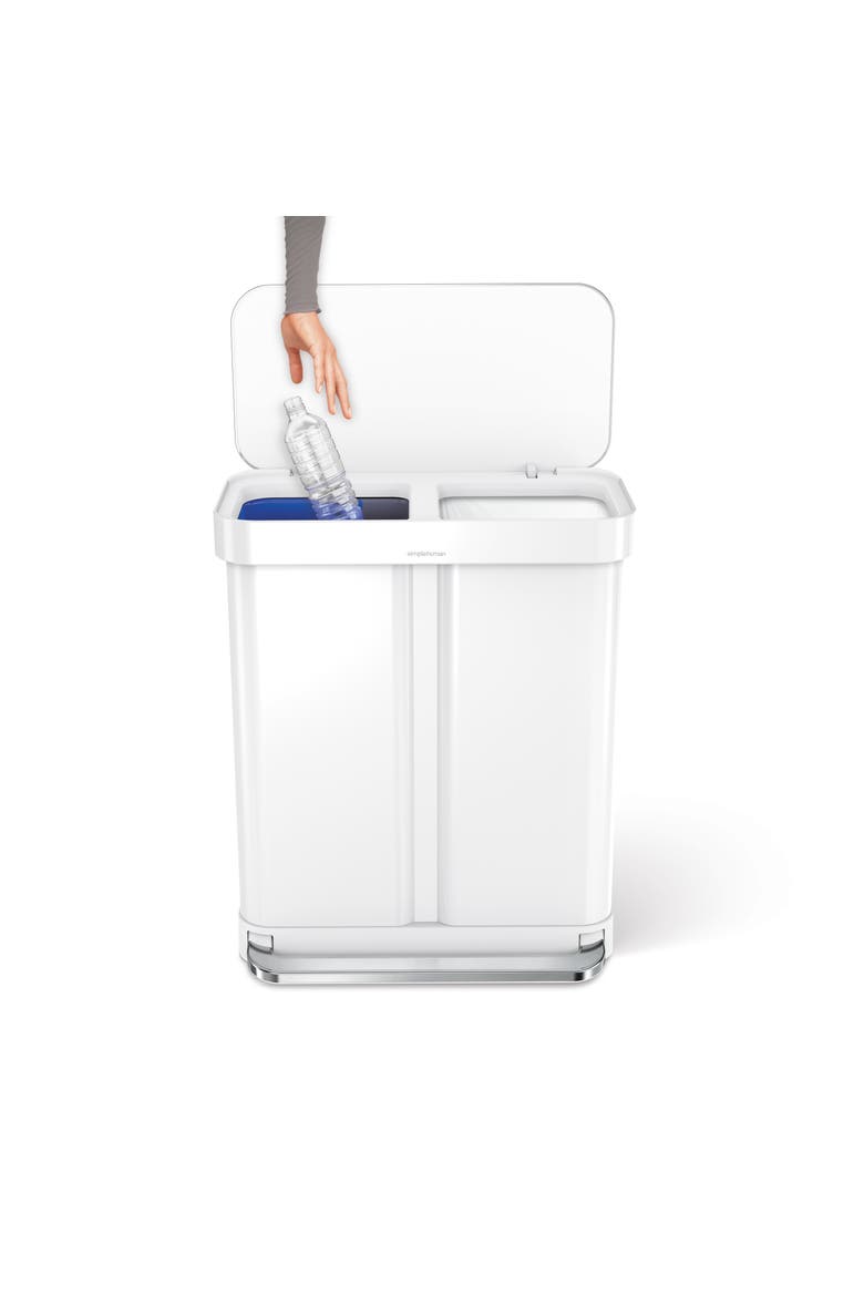 58L recycler rectangular step can, Alternate, color, White