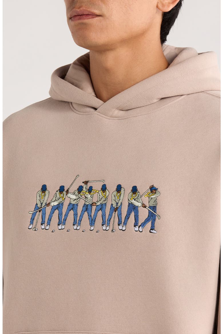 Sequence Embroidered Hoodie, Alternate, color, TAUPE