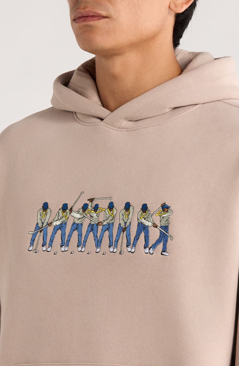 Eastside Golf Sequence Embroidered Hoodie, Alternate, color, Taupe