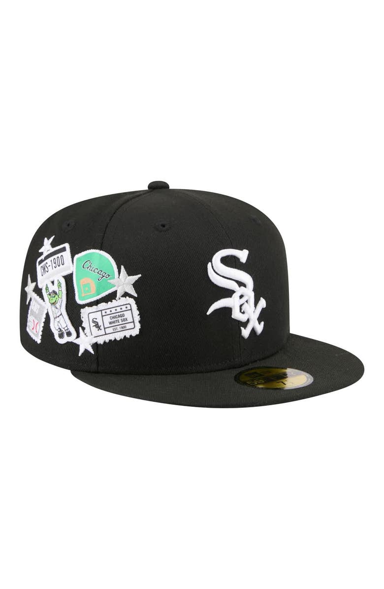 New Era Men's New Era  Black Chicago White Sox City Patch 59FIFTY Fitted Hat, Main, color, Black