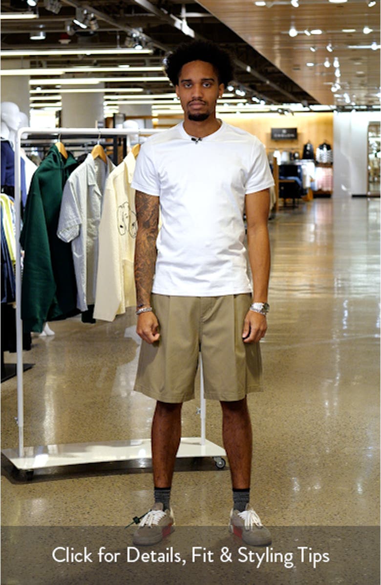 Oliver Pleated Cotton Twill Shorts, sales video thumbnail