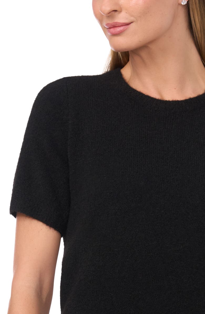 Halogen<sup>®</sup> Short Sleeve Crewneck Sweater, Alternate, color, Rich Black