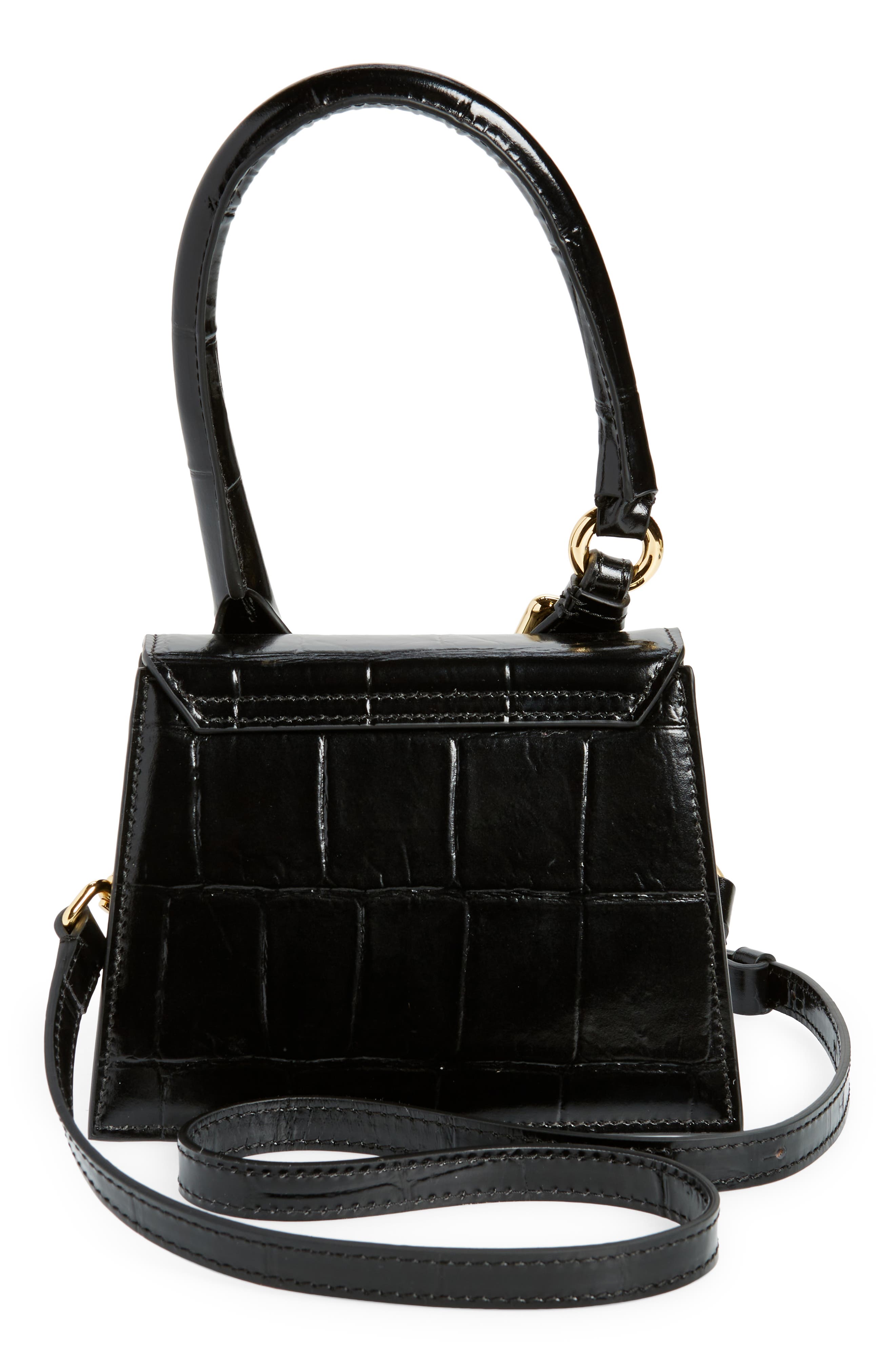 Jacquemus Le Chiquito Croc-Embossed Leather Crossbody Bag, Alternate, color, 