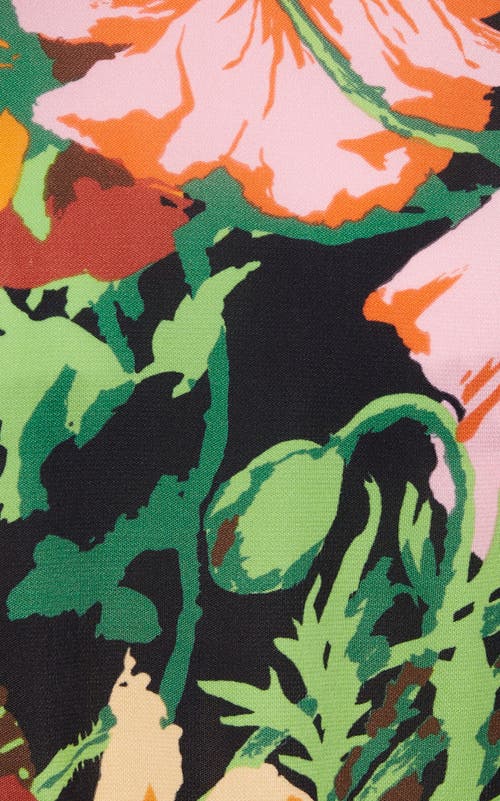 La Doublej Floral Print Demeter Mini Dress In Wonderland Black