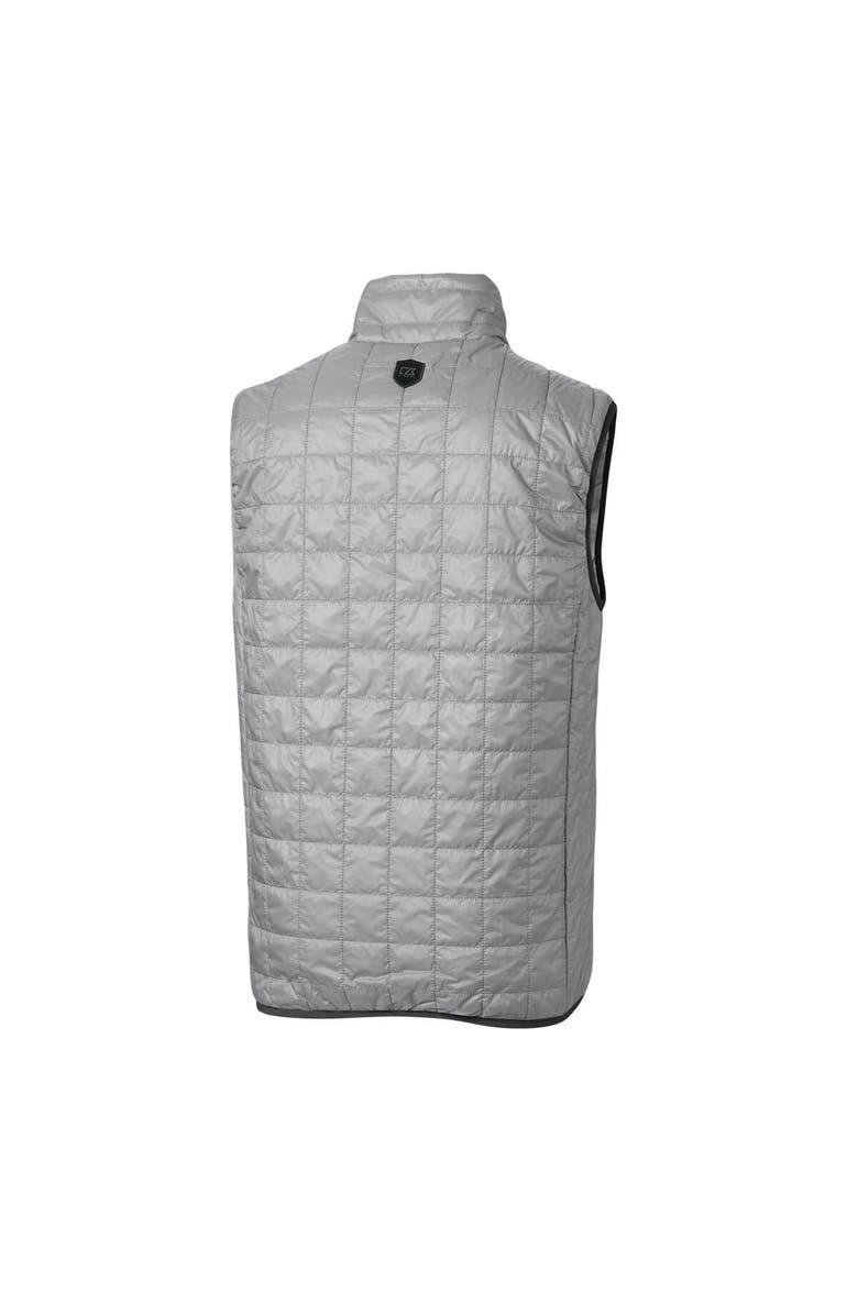 Cutter & Buck Men's Cutter & Buck Gray Los Angeles Rams Throwback Logo Rainier PrimaLoft Eco Insulated Full-Zip Puffer Vest, Alternate, color,