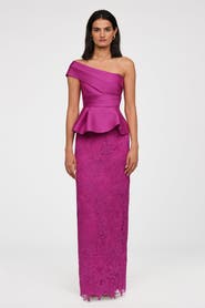 Theia Colby Lace And Mikado Gown