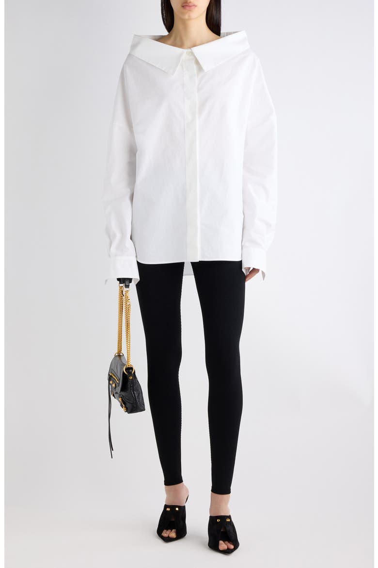Oversize Stola Off the Shoulder Cotton Shirt, Alternate, color, 9000 WHITE