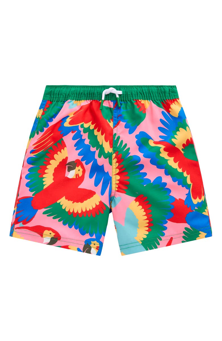 Mini Boden Kids' Print Swim Trunks, Main, color, 