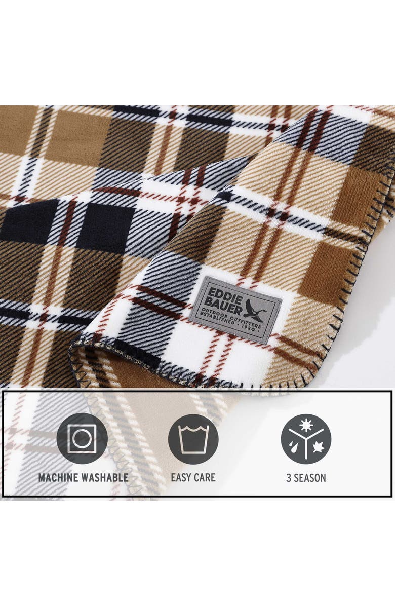 Eddie Bauer Trailhead Plaid Throw Blanket, Alternate, color, Dark Beige