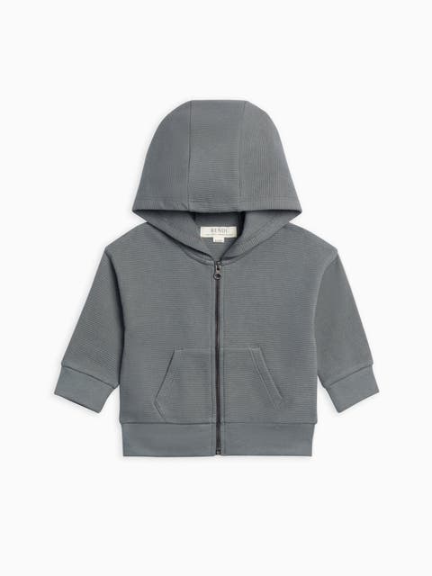 Meyer Waffle Knit Zipper Hoodie (Baby, Toddler & Little Kids)