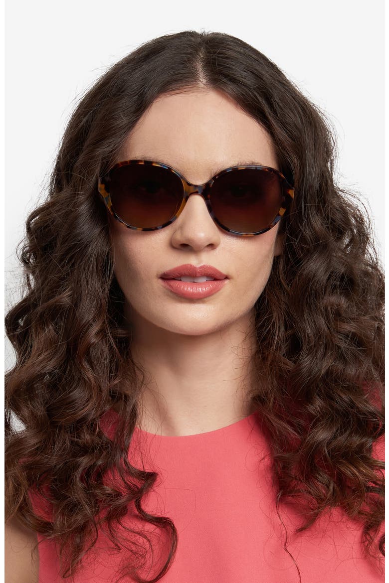 emalie 56mm gradient oval sunglasses, Alternate, color, HAVANA MULTICOLOR/ BROWN SF