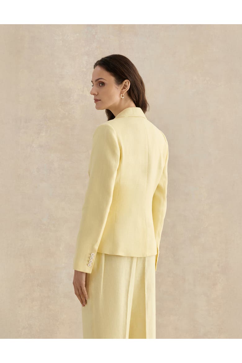 Adalee Linen Tailored Blazer, Alternate, color, Soft Yellow