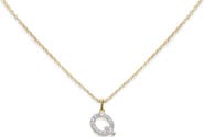 Monica Vinader Lab Created Diamond Initial Pendant Necklace