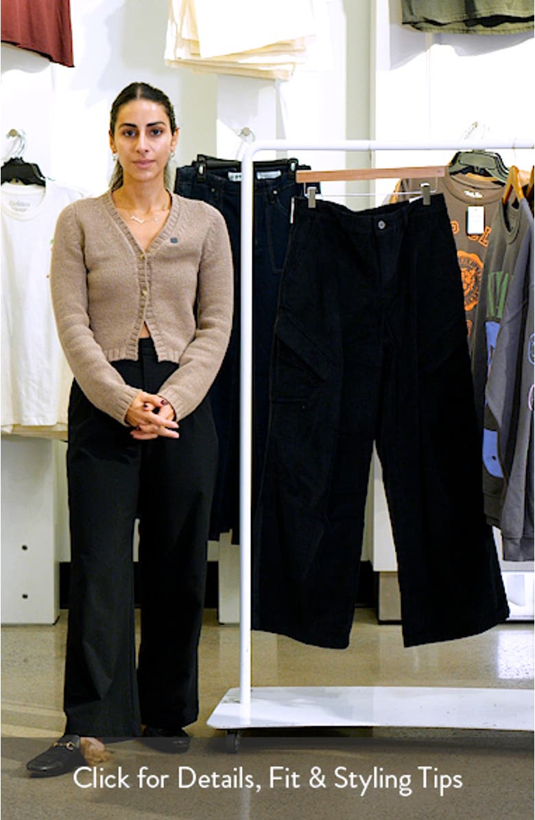 Chicago Wide Leg Cotton Corduroy Cargo Pants, sales video thumbnail