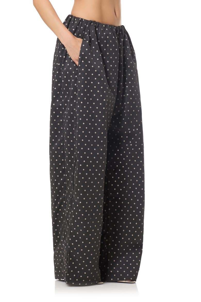 Micro Dot Wide Leg Pants, Alternate, color, NOIR MICRO DOT