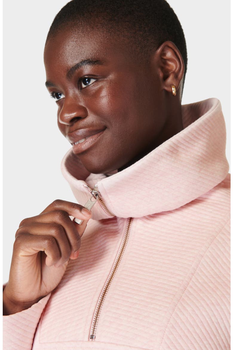 Radiant Oversize Half Zip Sweatshirt, Alternate, color, NEUTRAL PINK
