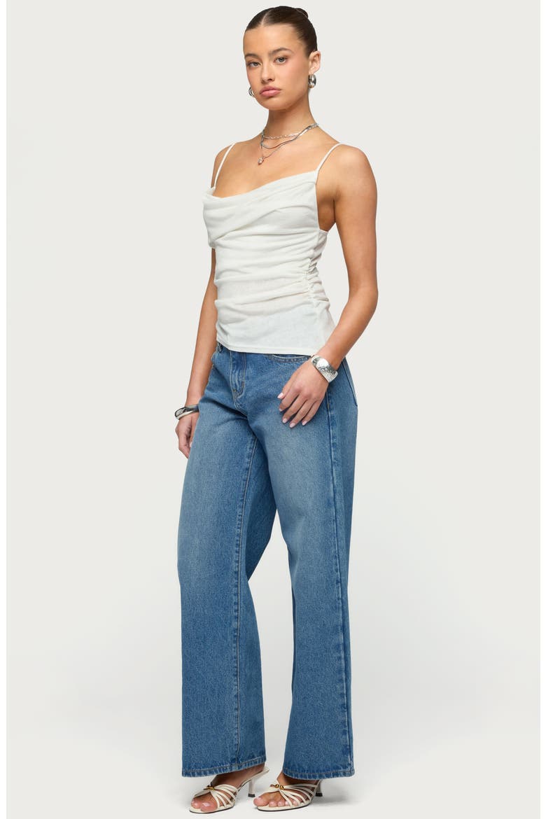 Asymmetric Cowl Neck Camisole, Alternate, color, WHITE