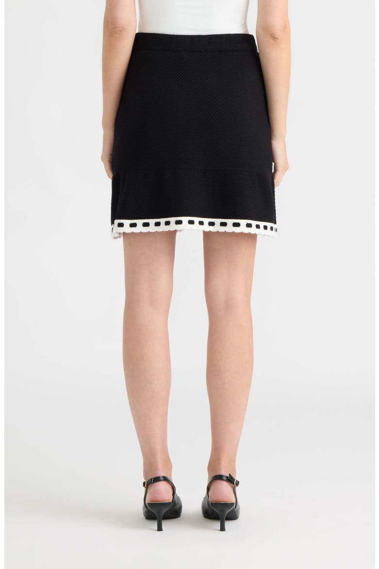 Contrast Trim Miniskirt, Alternate, color, BLACK