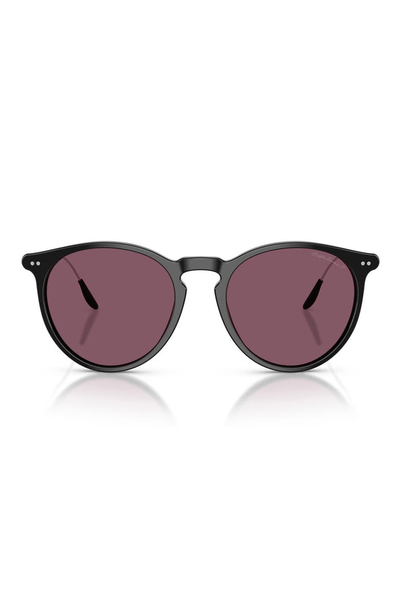 53mm Polarized Phantos Sunglasses, Main, color, SHINY BLACK / SOLID PURPLE
