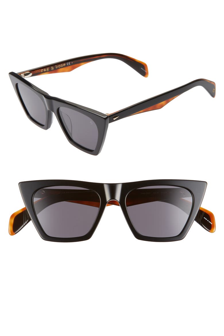 51mm Cat Eye Sunglasses, Main, color, BLACK