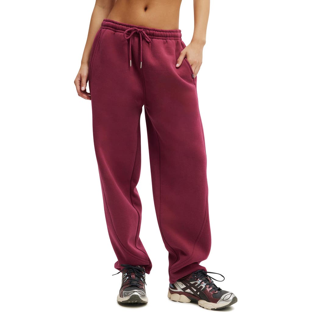 Cotton On Body Active Plush Essential Barrel Sweatpant In Red