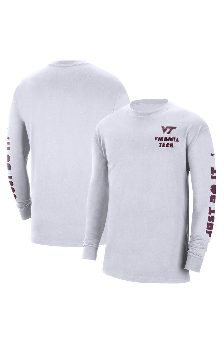 Nike Men's Nike White Virginia Tech Hokies Heritage Max 90 Long Sleeve T-Shirt, Main, color, 