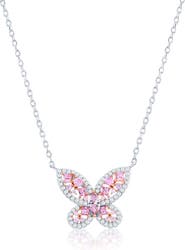 SUZY LEVIAN Pavé Cubic Zirconia Butterfly Pendant Necklace
