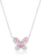 SUZY LEVIAN Pavé Cubic Zirconia Butterfly Pendant Necklace