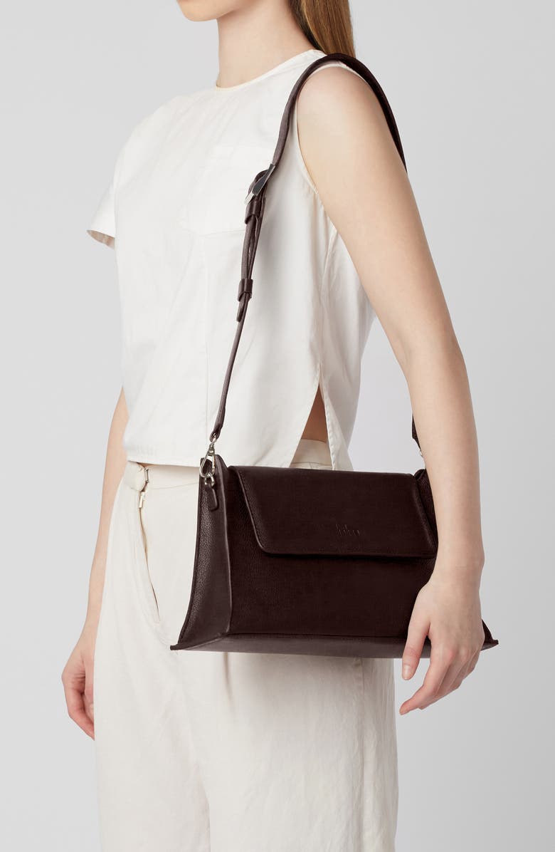 behno Winnie Pebble Leather Shoulder Bag, Alternate, color, Cacao
