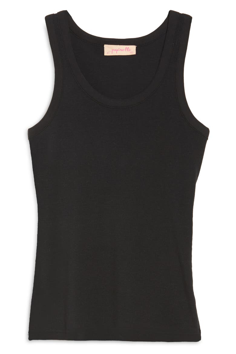 Ribbed Shelf Bra Tank, Alternate, color, BLACK